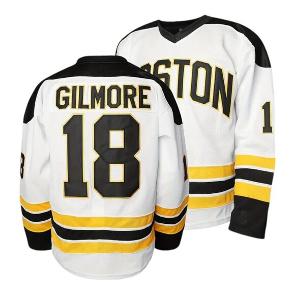 Happy Gilmore Movie Hockey Jersey #18 Boston Adam Sandler White Men's - Picture 1 of 9